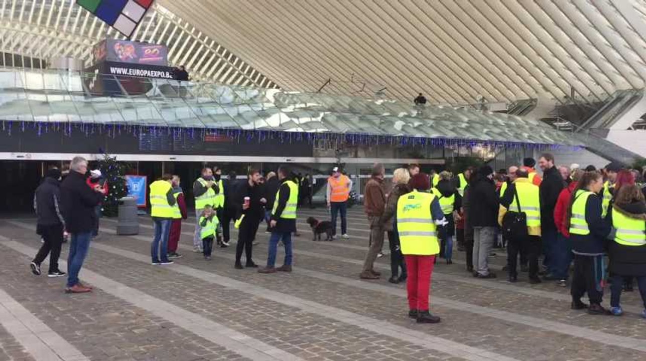 LIEGE - Manifestation des gilets jaunes à la Gare de Liege Guillemins