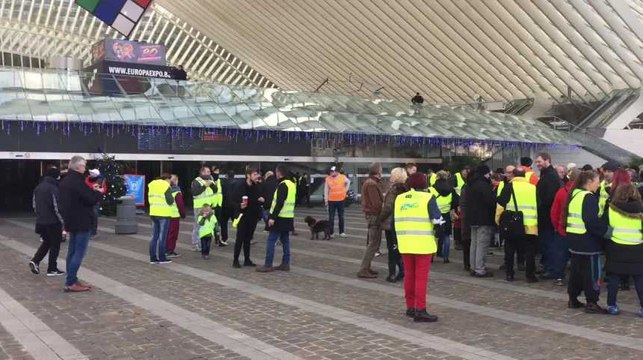 LIEGE - Manifestation des gilets jaunes à la Gare de Liege Guillemins