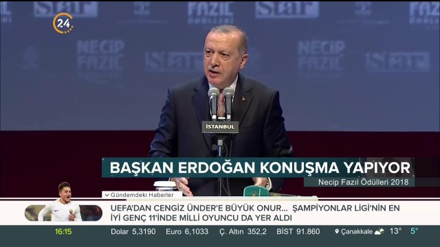 Başkan Erdoğan, Necip Fazıl Ödül Töreni'nde konuştu
