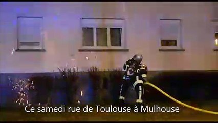 Un immeuble en feu rue de Toulouse à Mulhouse