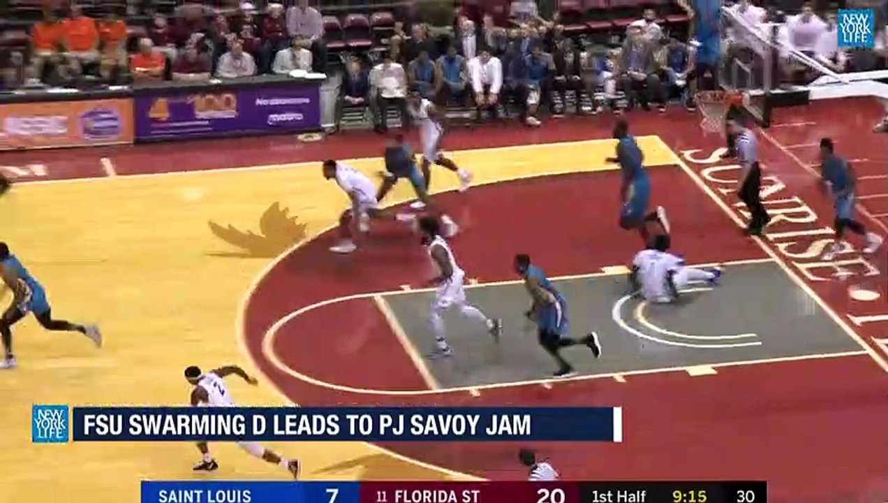 FSU's Swarming Defense Leads To PJ Savoy Dunk Against Saint Louis