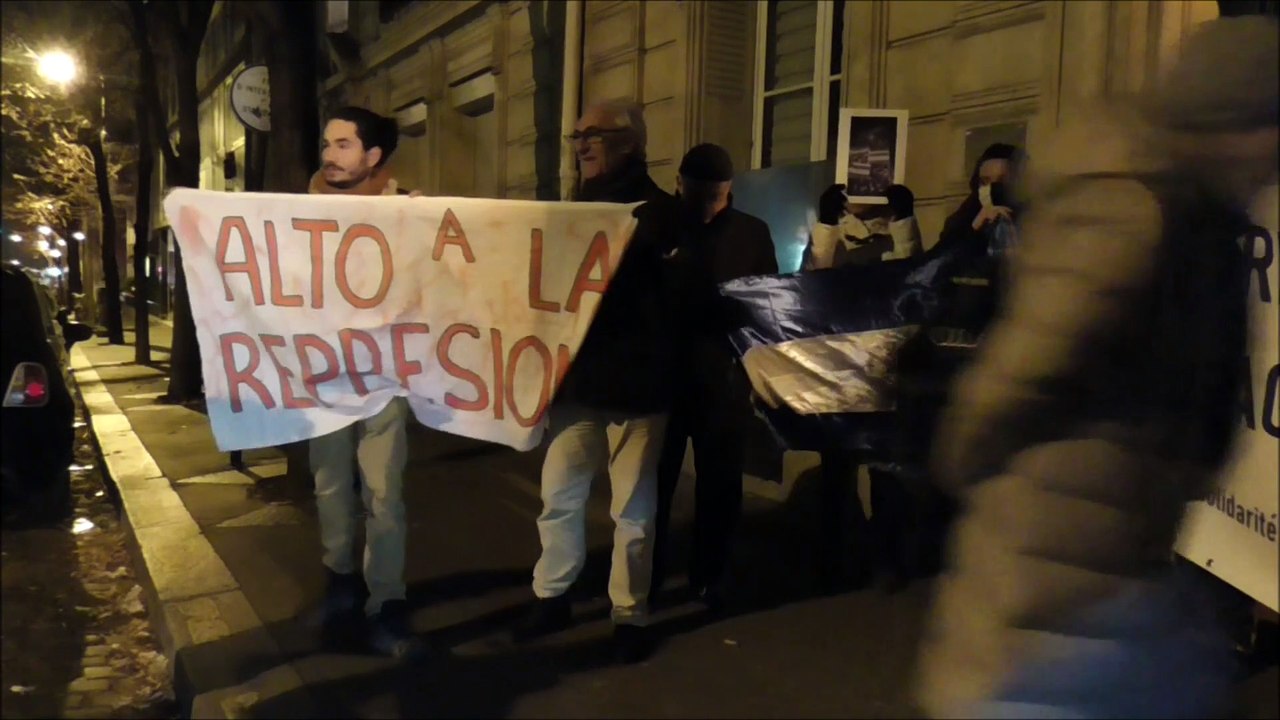 A l'Ambassade du Nicaragua à Paris : "Libérez les prisonniers !"