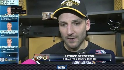 Patrice Bergeron, Brad Marchand & David Pastrnak React To Victory Over Predators