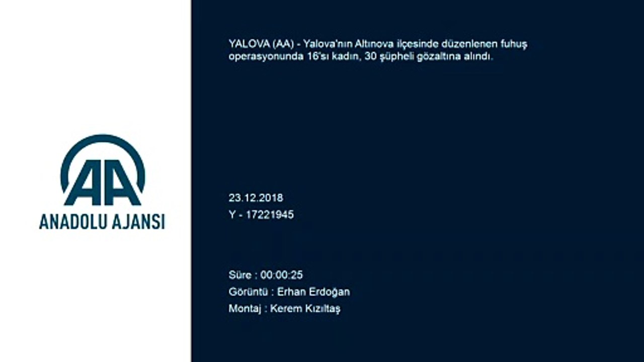 Fuhuş operasyonu - YALOVA