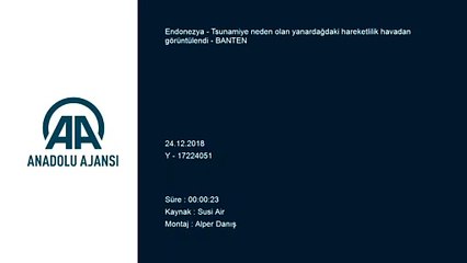 Tsunamiye neden olan yanardağdaki hareketlilik havadan görüntülendi - BANTEN