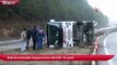 Bolu’da memurları taşıyan servis devrildi 10 yaralı