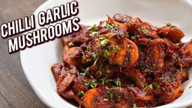Chilli Garlic Mushroom Recipe - Quick & Easy Garlic Mushroom - Veg Party Starter/Appetizer - Bhumika