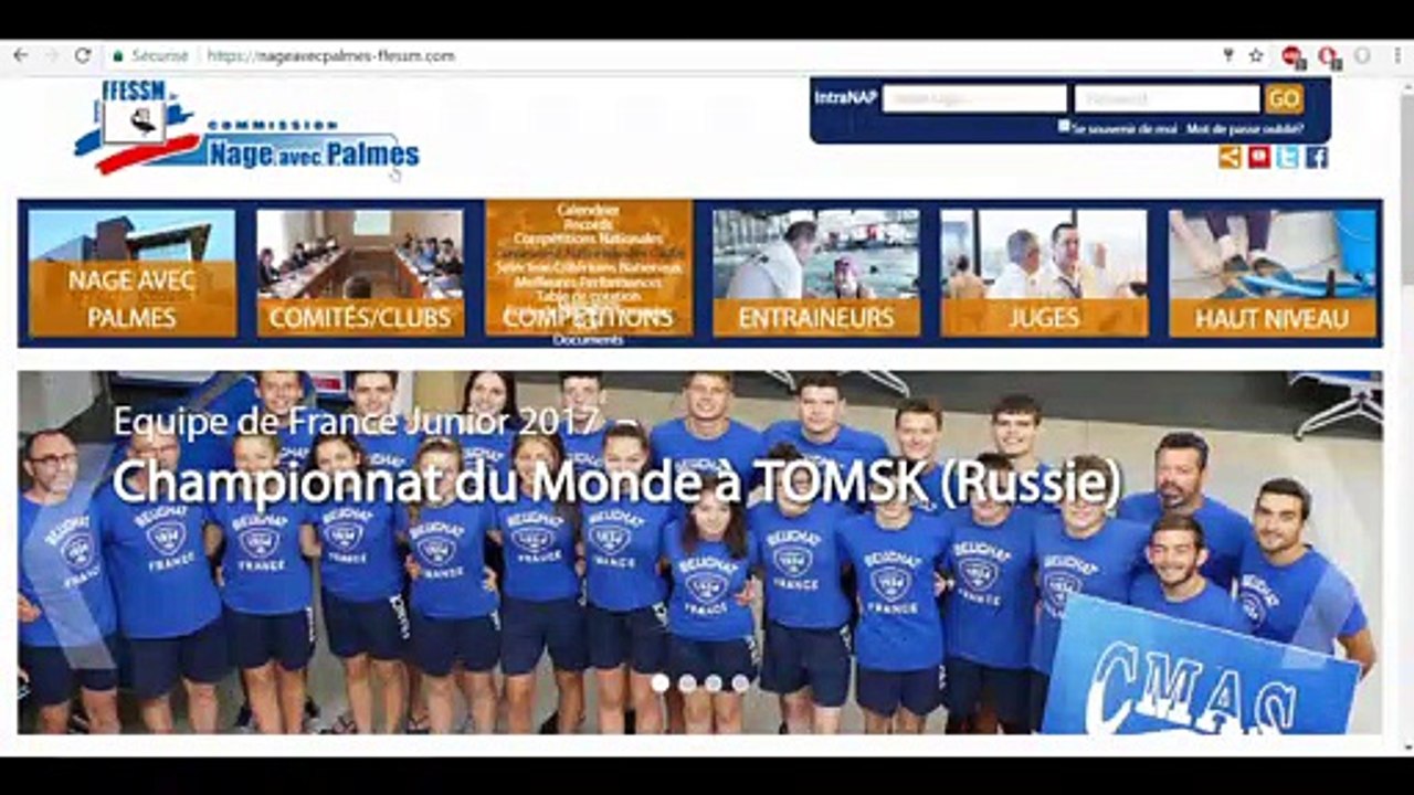 tuto NAP, participer à une compétition piscine
