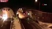 Slovakya’da kaza yapan araç tünelin tavanına uçtu