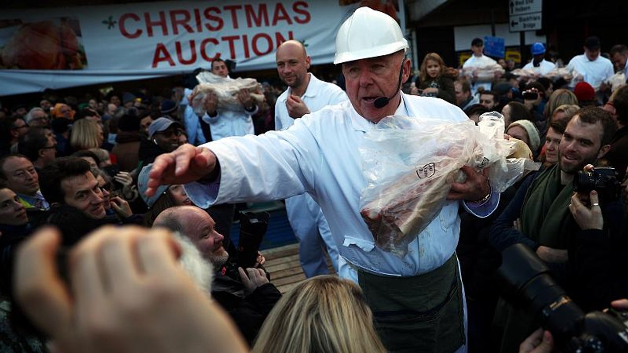 Leilão anual de carne em Londres