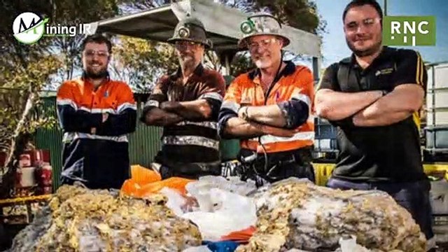 Mark Selby of RNC Minerals shows off a specimen from their Beta Hunt gold mine in Australia