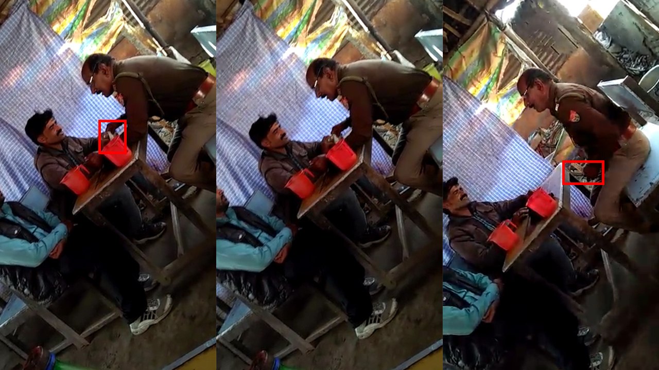 यूपी: वर्दी पहनकर होटल पहुंचा दरोगा, फिर खुलेआम टेबल पर की घूस की डील, वीडियो वायरल