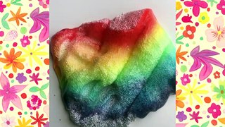 MOST SATISFYING RAINBOW FLOAM SLIME l Rainbow Crunchy Floam Slime ASMR Compilation 2018