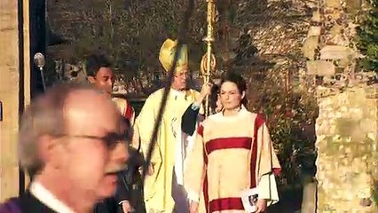 Archbishop of Canterbury arrives for Christmas Day mass
