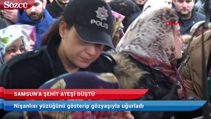 Kaza şehidi polisi, nişanlısı yüzüğünü gösterip, gözyaşıyla uğurladı