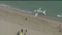 شاهد: تحطم طائرة ركاب على أحد شواطئ الولايات المتحدة
