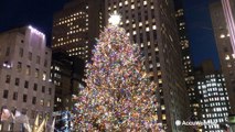 Rockefeller Center Christmas tree lights up for holidays