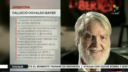 Argentina: fallece a los 91 años el historiador Osvaldo Bayer