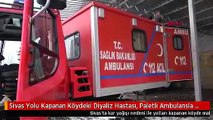 Sivas Yolu Kapanan Köydeki Diyaliz Hastası, Paletli Ambulansla Hastaneye Kaldırıldı