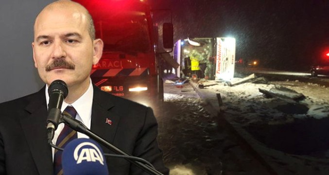Bakan Süleyman Soylu, 3 Kişinin Öldüğü Şehirlerarası Otobüs Kazasıyla İlgili Detayları Paylaştı