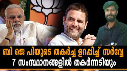 ബി ജെ പിയുടെ തകർച്ച ഉറപ്പിച്ച്‌ സർവ്വേ | Oneindia Malayalam