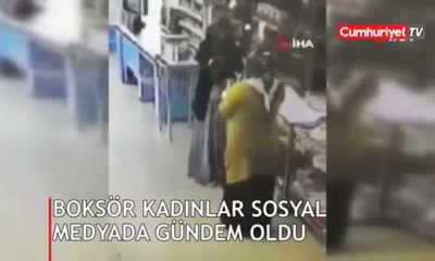 Marketteki boksör kadınlar gülmekten kırdı geçirdi