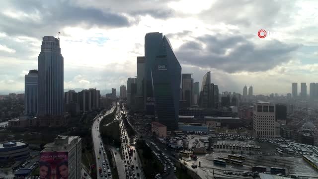 İstanbul'da Eşsiz Kar Manzarası Havadan Görüntülendi