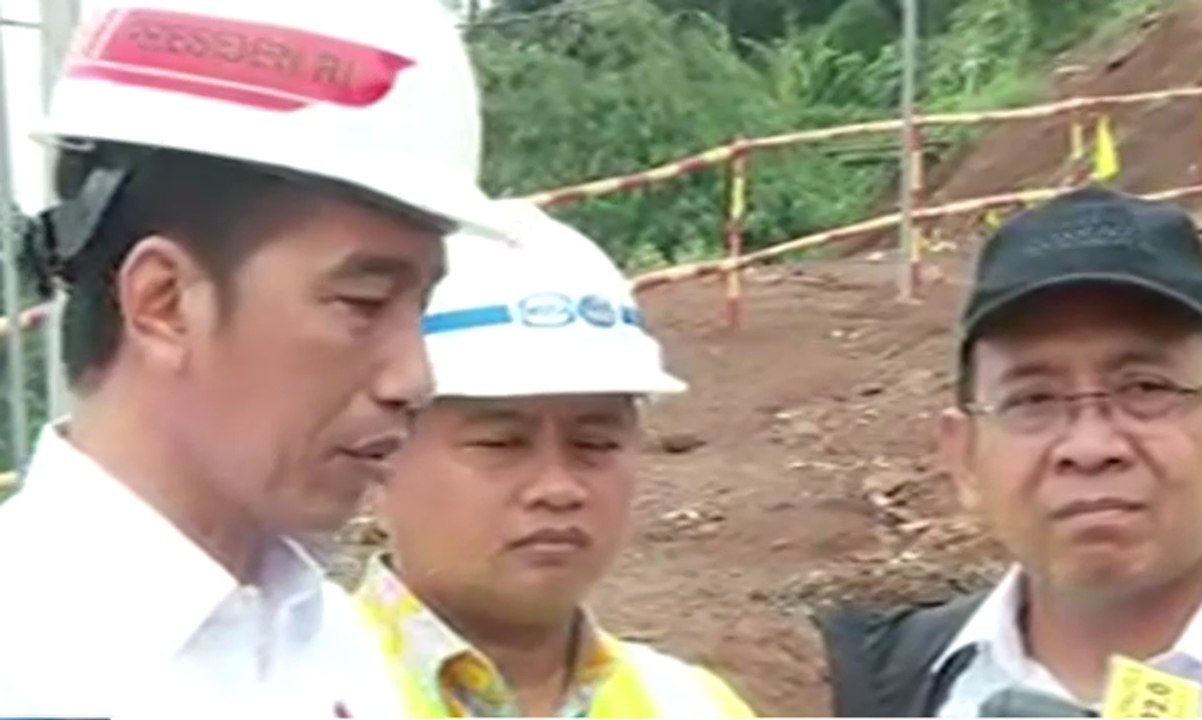 Jokowi Tinjau Pembangunan Bendungan Sukamahi dan Ciawi
