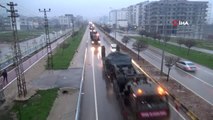 Kilis)- Sağanak Yağmur Altında Münbiç Bölgesine Zırhlı Muharebe Aracı Sevkiyatı