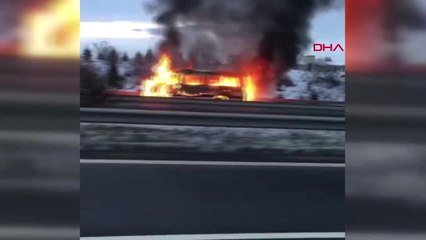 Ankara Kuzey Çevre Yolunda Bir Minibüs Alev Topuna Döndü