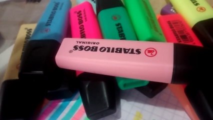 Reseña de los marcatextos Stabilo Boss originales y colores pastel!!