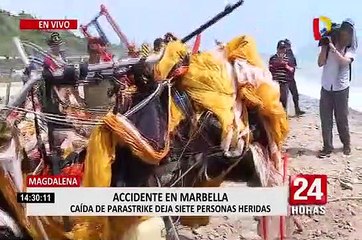 Magdalena: parapente cae en playa Marbella y deja varios heridos