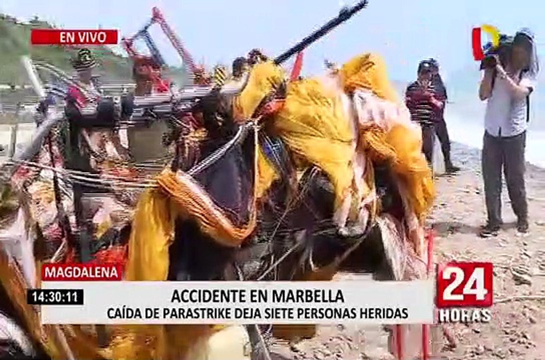 Magdalena: parapente cae en playa Marbella y deja varios heridos