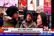 EEUU: miles se reúnen en el Time Square para dejar sus buenos deseos para 2019