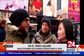 EEUU: miles se reúnen en el Time Square para dejar sus buenos deseos para 2019