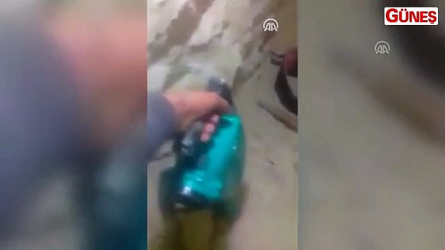 Terör örgütü YPG/PKK'nın Münbiç'teki tünellerini görüntülendi