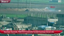 Rasulayn ilçesinde, PKKYPG'li teröristler hendek kazmaya devam etti.