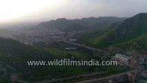 Palace in a lake, Mansagar Jaipur with Jalmahal - aerial view