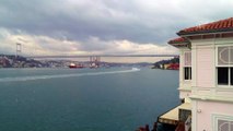DRONE  - Dev petrol arama platformu, İstanbul Boğazı'ndan geçiyor (4) - İSTANBUL