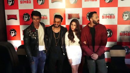 Simmba Screening  | Ranveer Singh, Sara Ali Khan gets praised by family