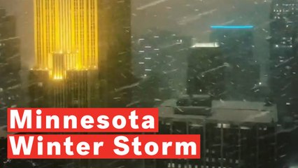 View From The Foshay Tower As Winter Storm Crosses Minnesota