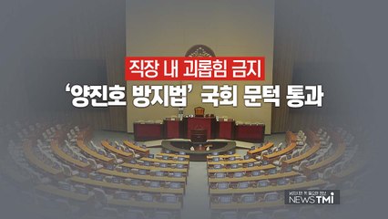 [뉴스큐 TMI] 직장내 괴롭힘 금지 '양진호법' 통과 / YTN