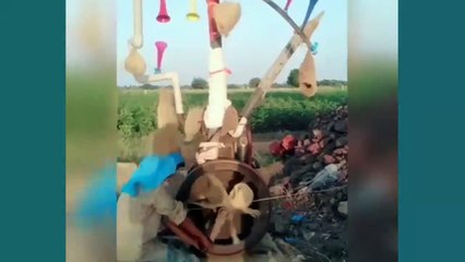 he is turning the dynamite with the trumpets