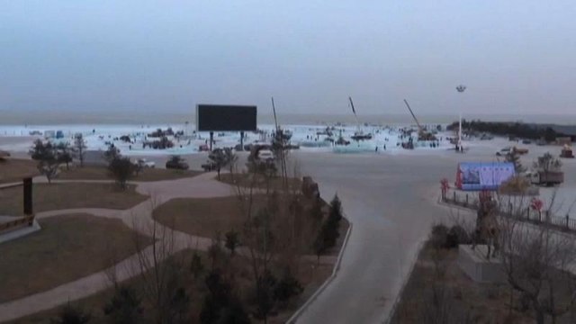 Ice park featuring 39 ice sculptures to open in northeast China