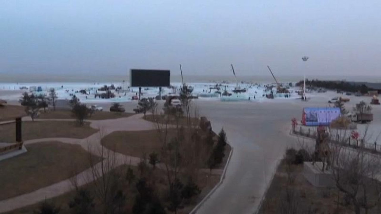 Ice park featuring 39 ice sculptures to open in northeast China