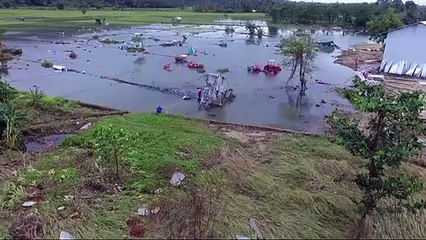Indonésie: images aériennes de champs inondés