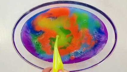 Slime Piping Rainbow - Making Slime with Pipping Bags