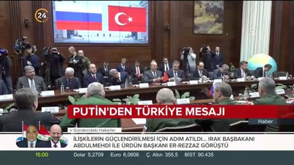 Putin'den Türkiye mesajı
