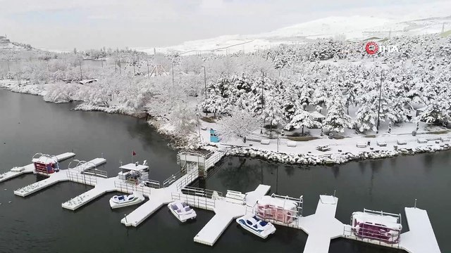 Başkent beyaza büründü...Kartpostallık görüntüler havadan görüntülendi