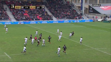 TOP14 - 13ème journée : Lyon / Agen : Réaction immédiate de Lyon avec Palisson !